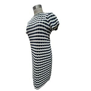 Madewell Navy Striped Velvet Tee Dress Medium Prep‎ Nautical Classic New Money